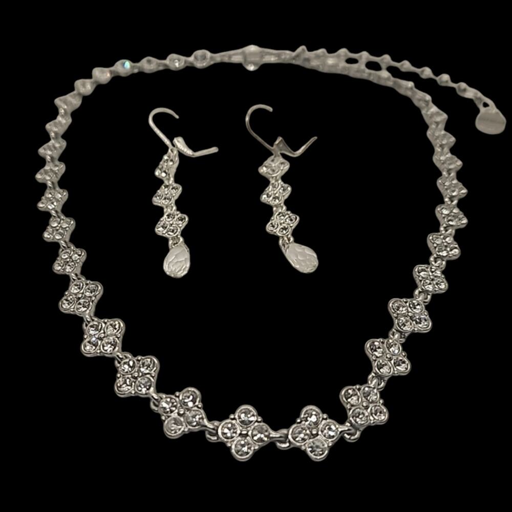 Givenchy Crystal and Silver Necklace and Earrings Set